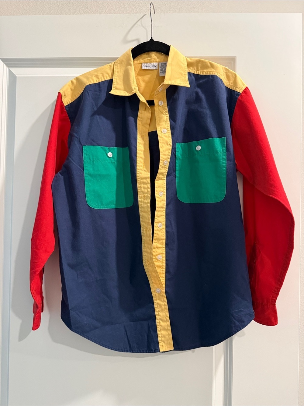 Vintage Cabin Creek colorblock button down sz s